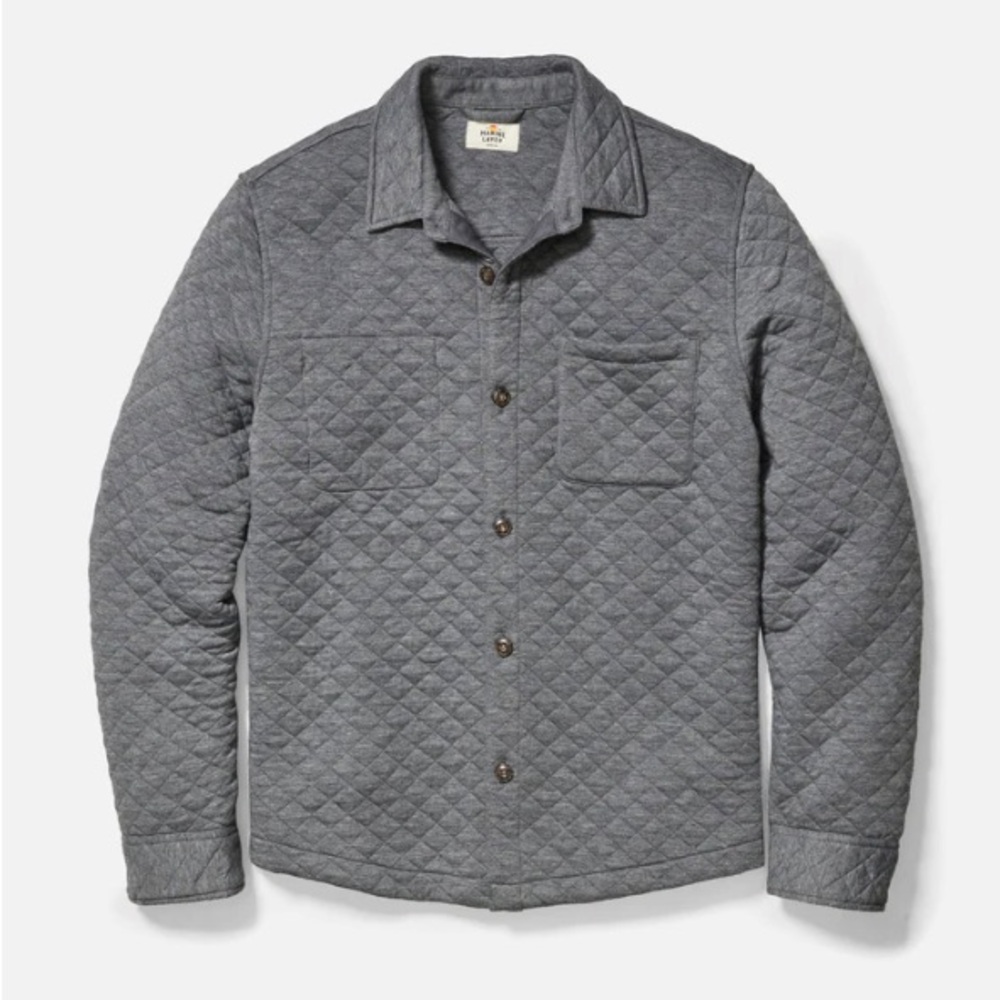 Marine Layer Gray Quilted Shirt Jacket